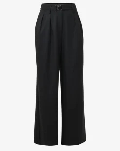 Forcast Nadia Buckle Wide Leg Pants Black Outlet