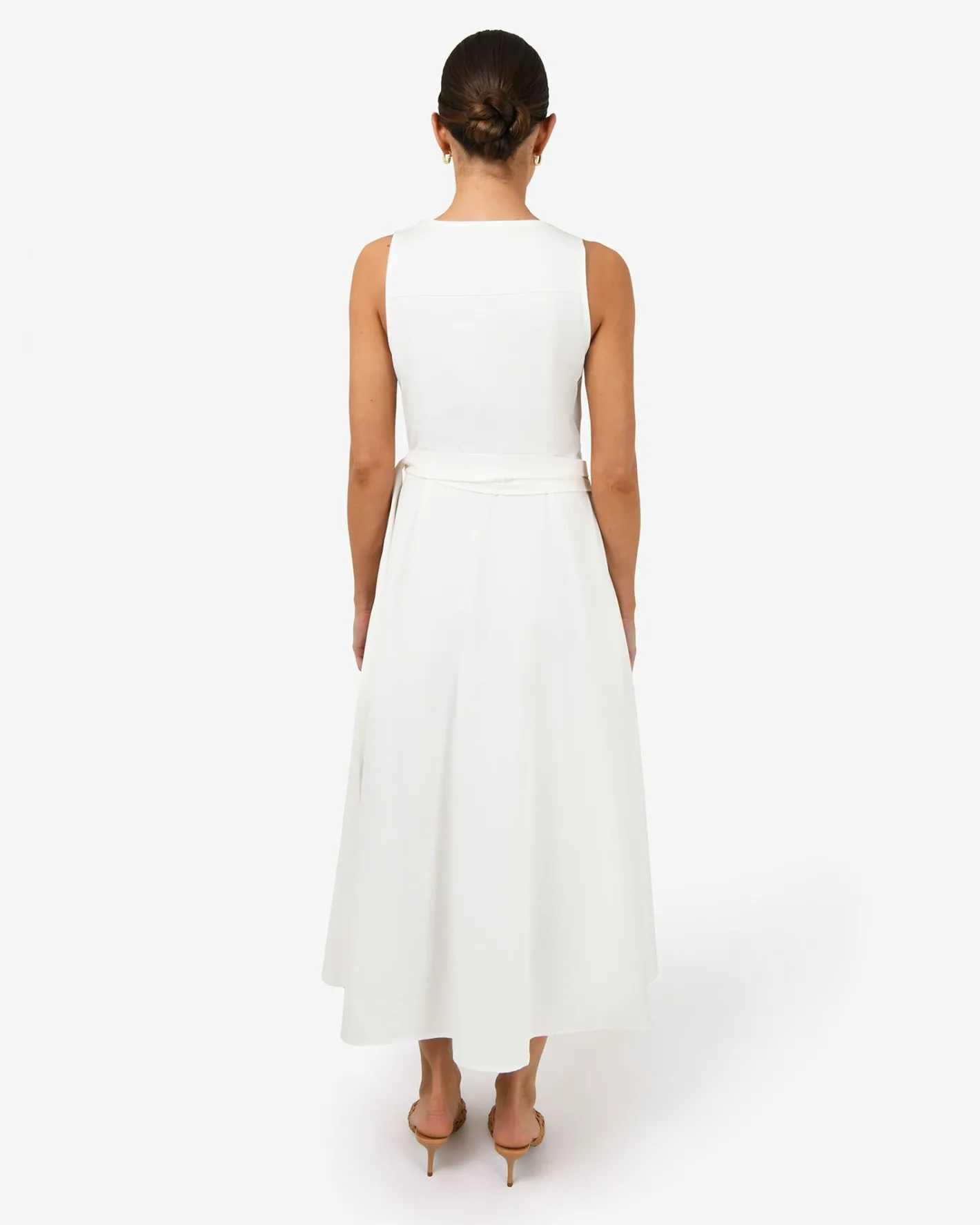 Forcast Nattai Crossover Dress Ivory New