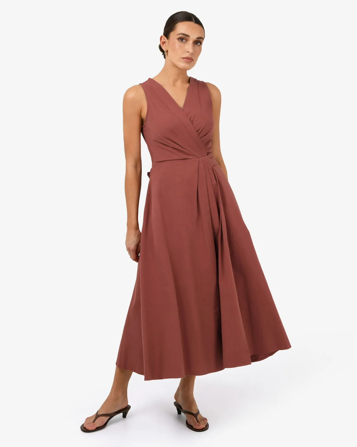 Forcast Nattai Crossover Dress Terracotta Best