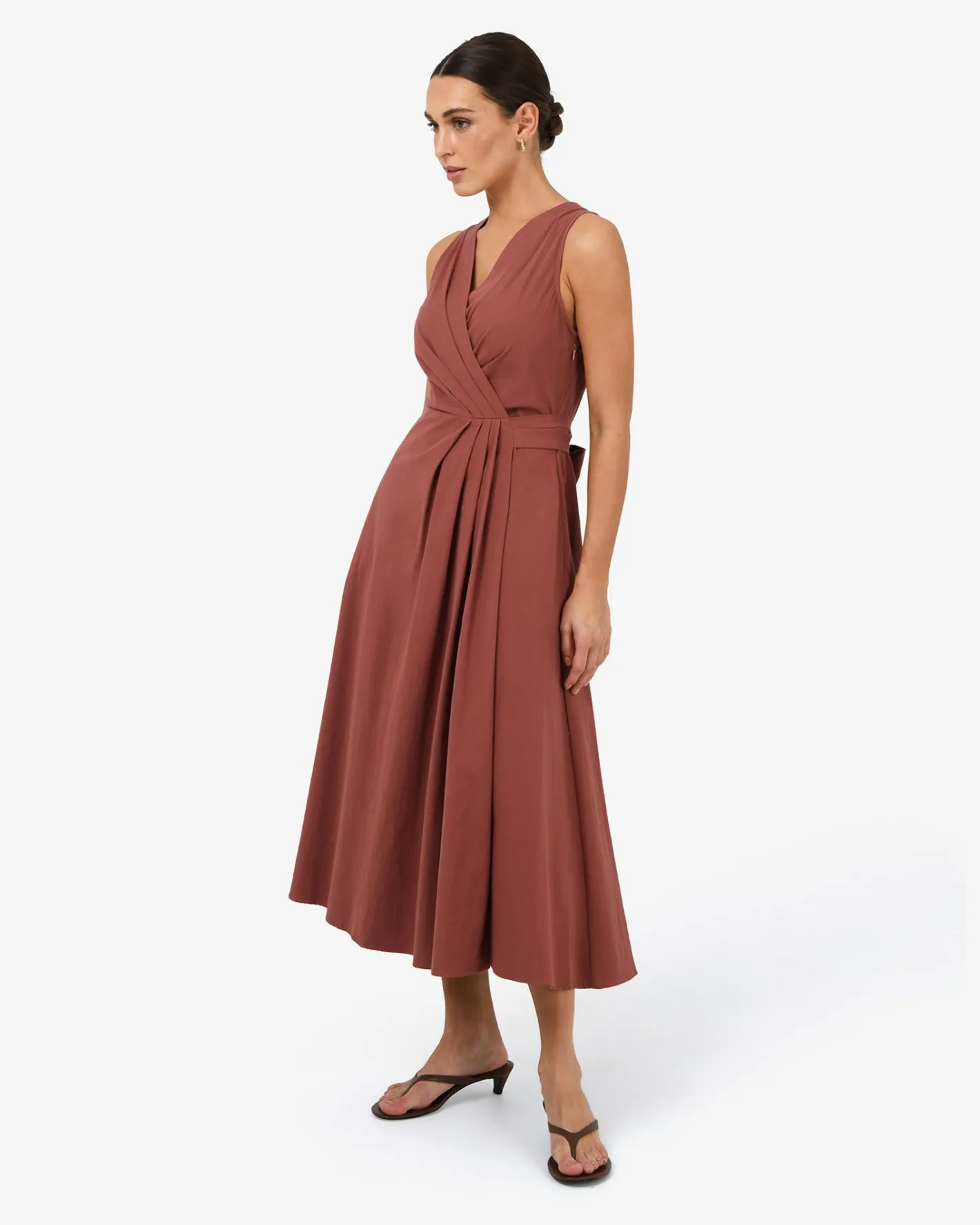 Forcast Nattai Crossover Dress Terracotta Best