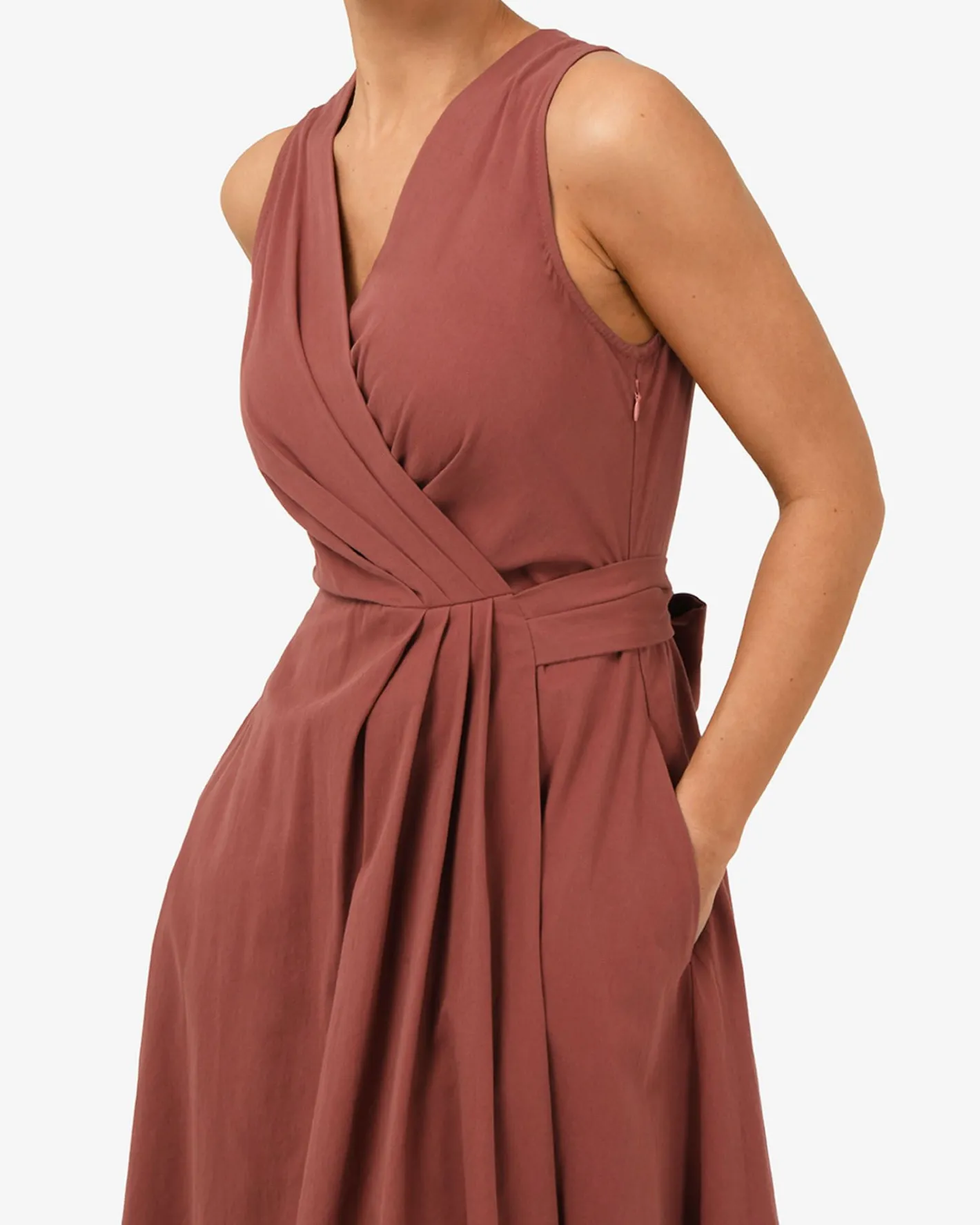 Forcast Nattai Crossover Dress Terracotta Best