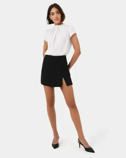 Forcast Nella Mini Skort Black Clearance