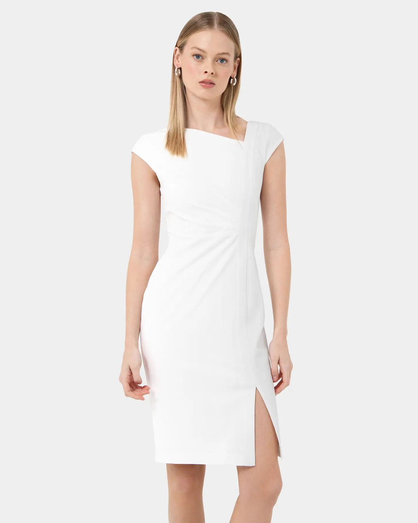 Forcast New Kenzie Asymmetric Dress Ivory