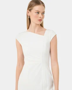Forcast New Kenzie Asymmetric Dress Ivory