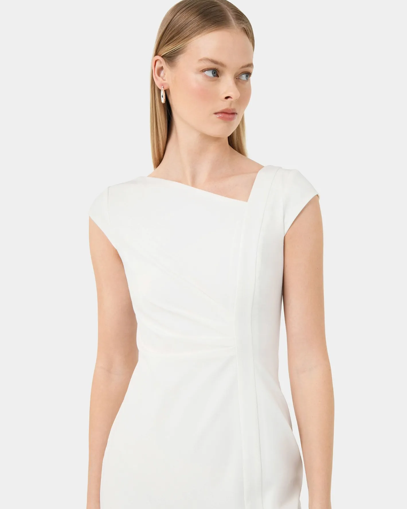 Forcast New Kenzie Asymmetric Dress Ivory
