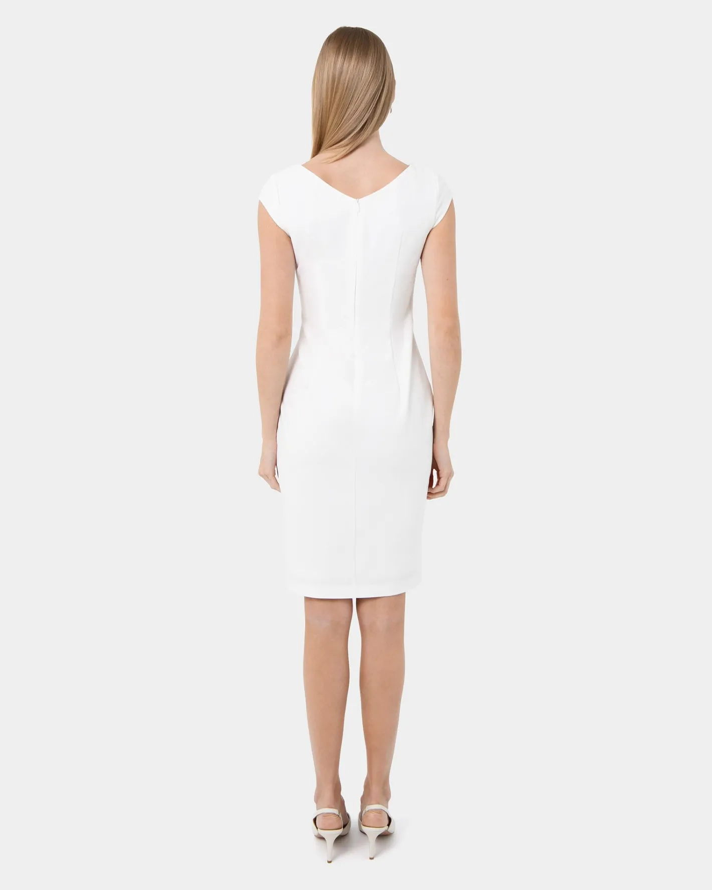 Forcast New Kenzie Asymmetric Dress Ivory