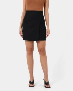 Forcast Nia Mini Linen Skirt Black Online