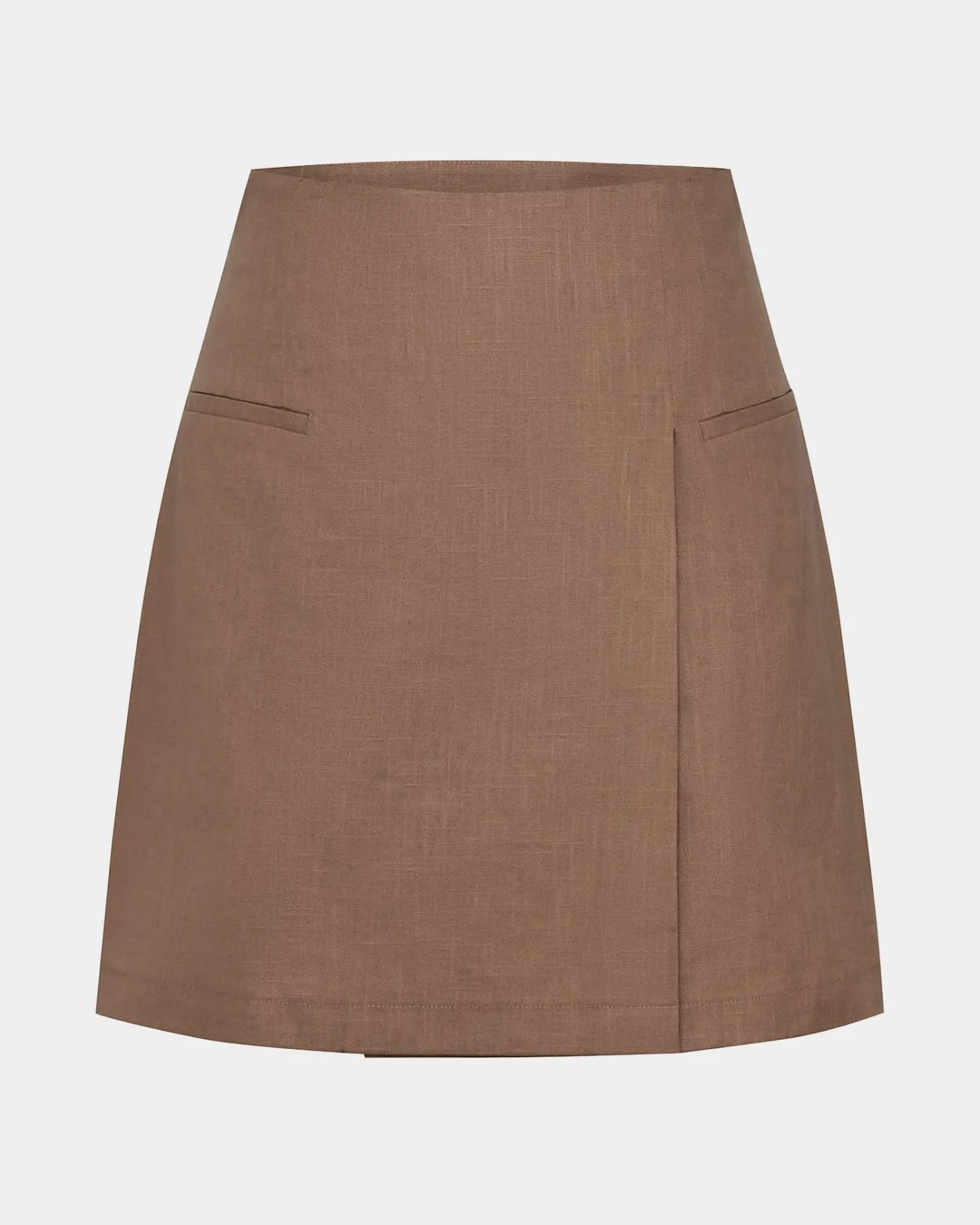 Forcast Nia Mini Linen Skirt Biscuit Outlet