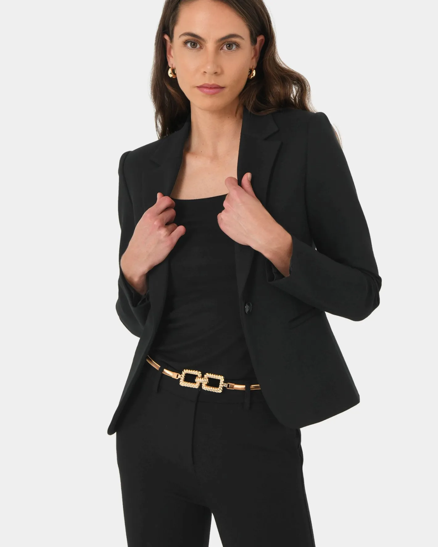 Forcast Nicole Stretch Metal Belt Gold Sale