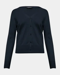 Forcast Nicolette V-neck Knit Cardigan Dark Navy Online