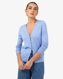Forcast Nicolette V-neck Knit Cardigan Periwinkle Best