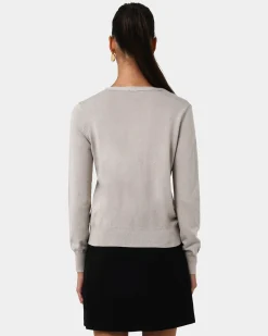 Forcast Nicolette V-neck Knit Cardigan Oatmeal
