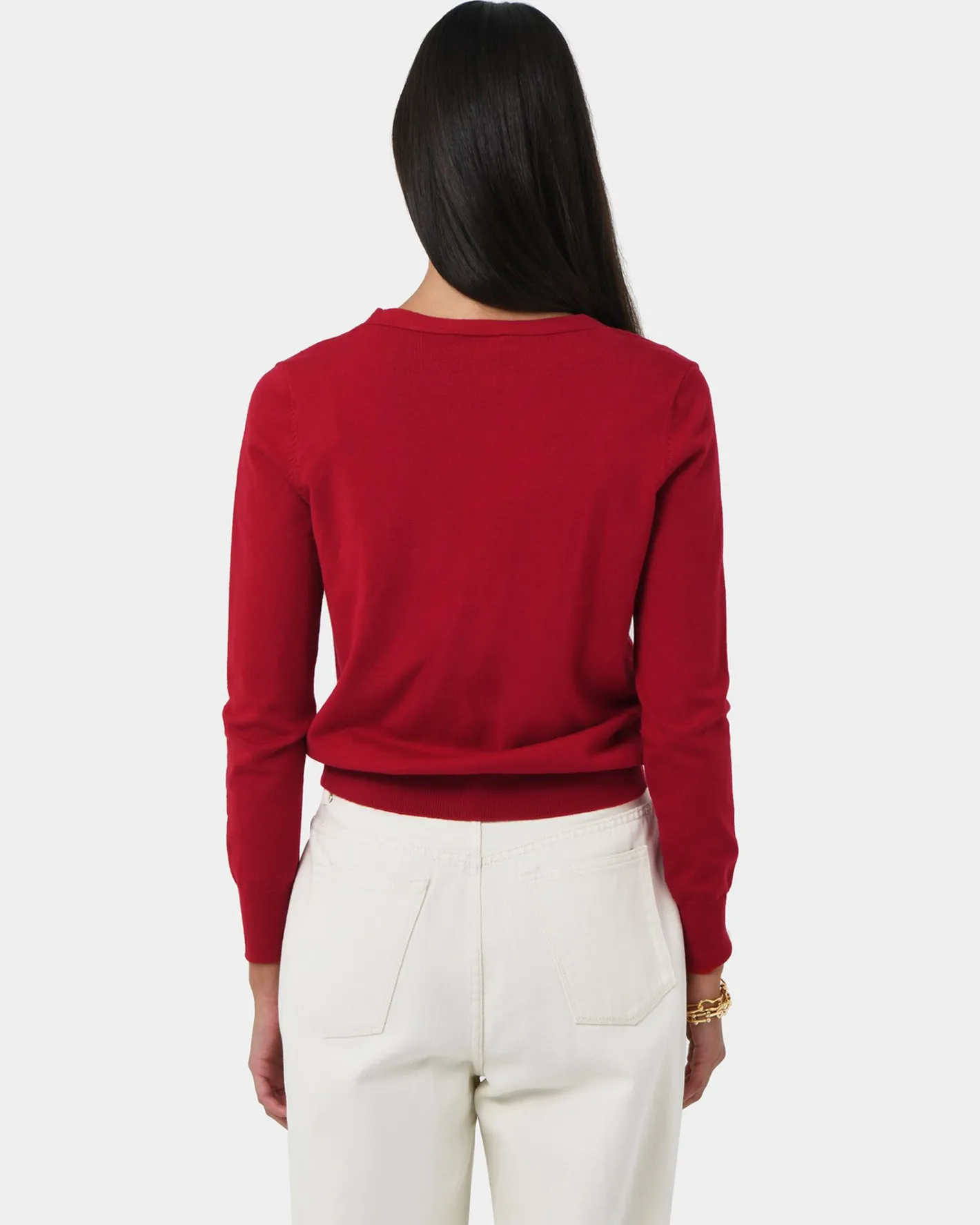 Forcast Nicolette V-neck Knit Cardigan Ruby Outlet