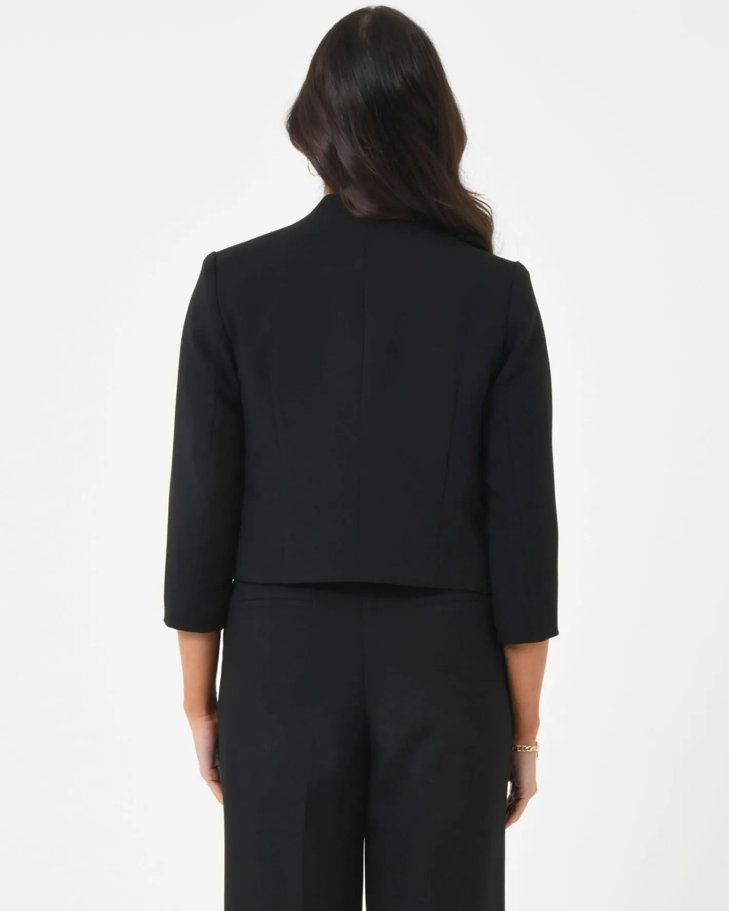Forcast Nikki Collarless Crop Jacket Black
