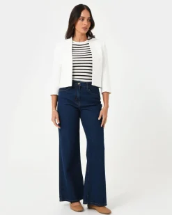 Forcast Nikki Collarless Crop Jacket Ivory Best