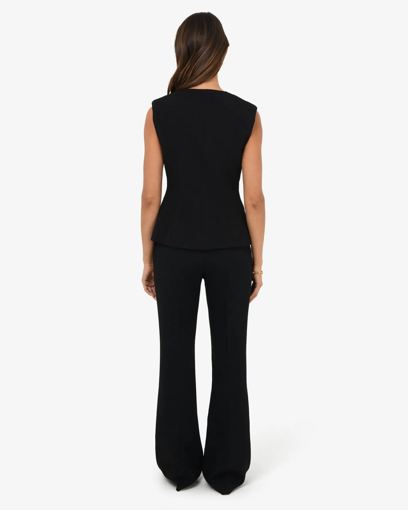 Forcast Nikki Collarless Vest Black New