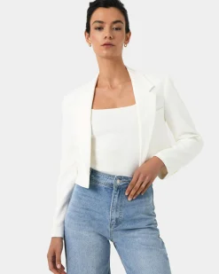 Forcast Nikki Cropped Blazer Ivory Online