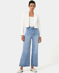 Forcast Nikki Cropped Blazer Ivory Online