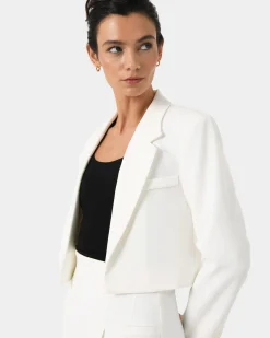 Forcast Nikki Cropped Blazer Ivory Online