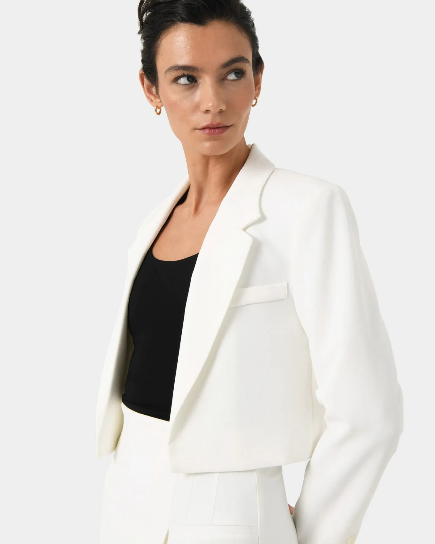 Forcast Nikki Cropped Blazer Ivory Online