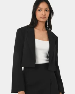 Forcast Nikki Cropped Blazer Black Clearance