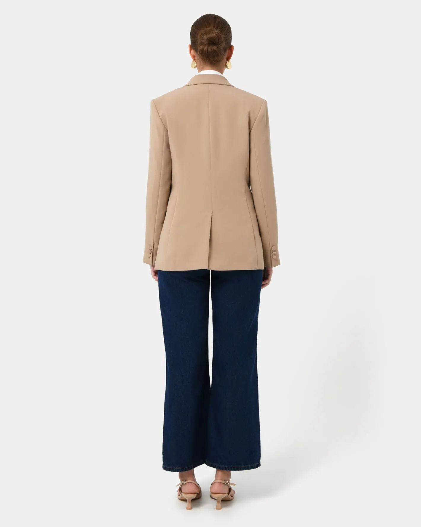 Forcast Nikki Double Breasted Blazer Warm Taupe Sale