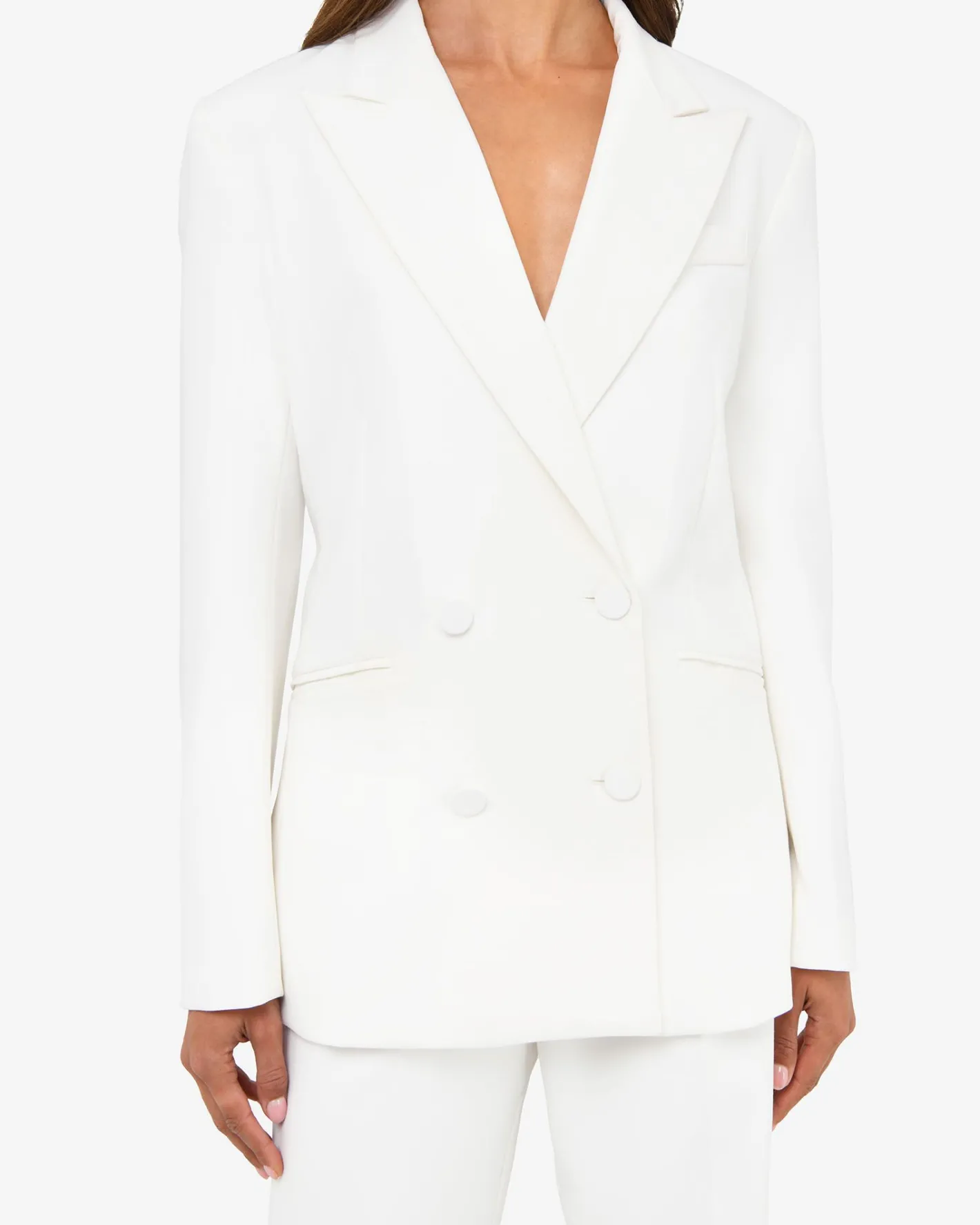 Forcast Nikki Double Breasted Blazer Ivory Outlet