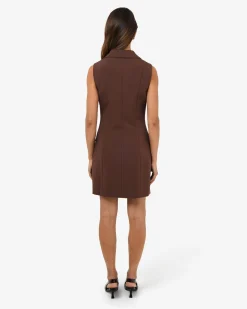 Forcast Nikki Double Breasted Dress Brown Clearance