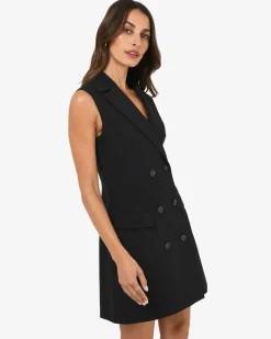 Forcast Nikki Double Breasted Dress Black Best