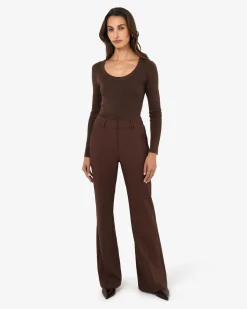 Forcast Nikki Flared Leg Pants Brown