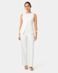Forcast Nikki Longline Vest Ivory Outlet