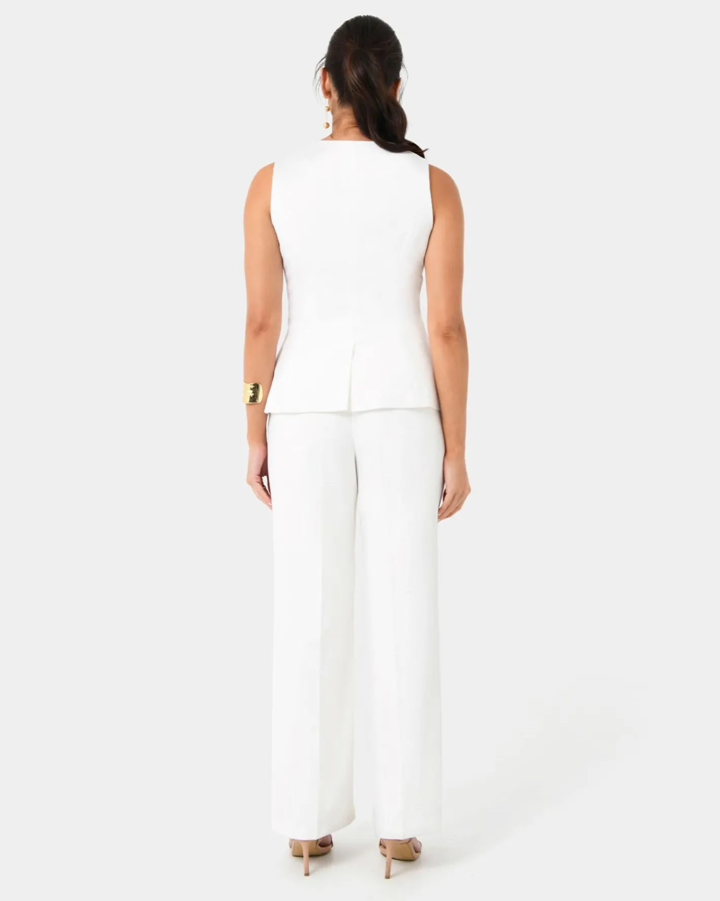 Forcast Nikki Longline Vest Ivory Outlet