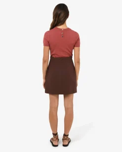 Forcast Nikki Mini Wrap Skirt Brown Discount