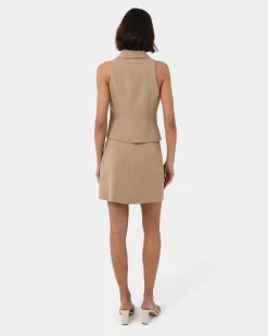 Forcast Nikki Mini Wrap Skirt Warm Taupe Best