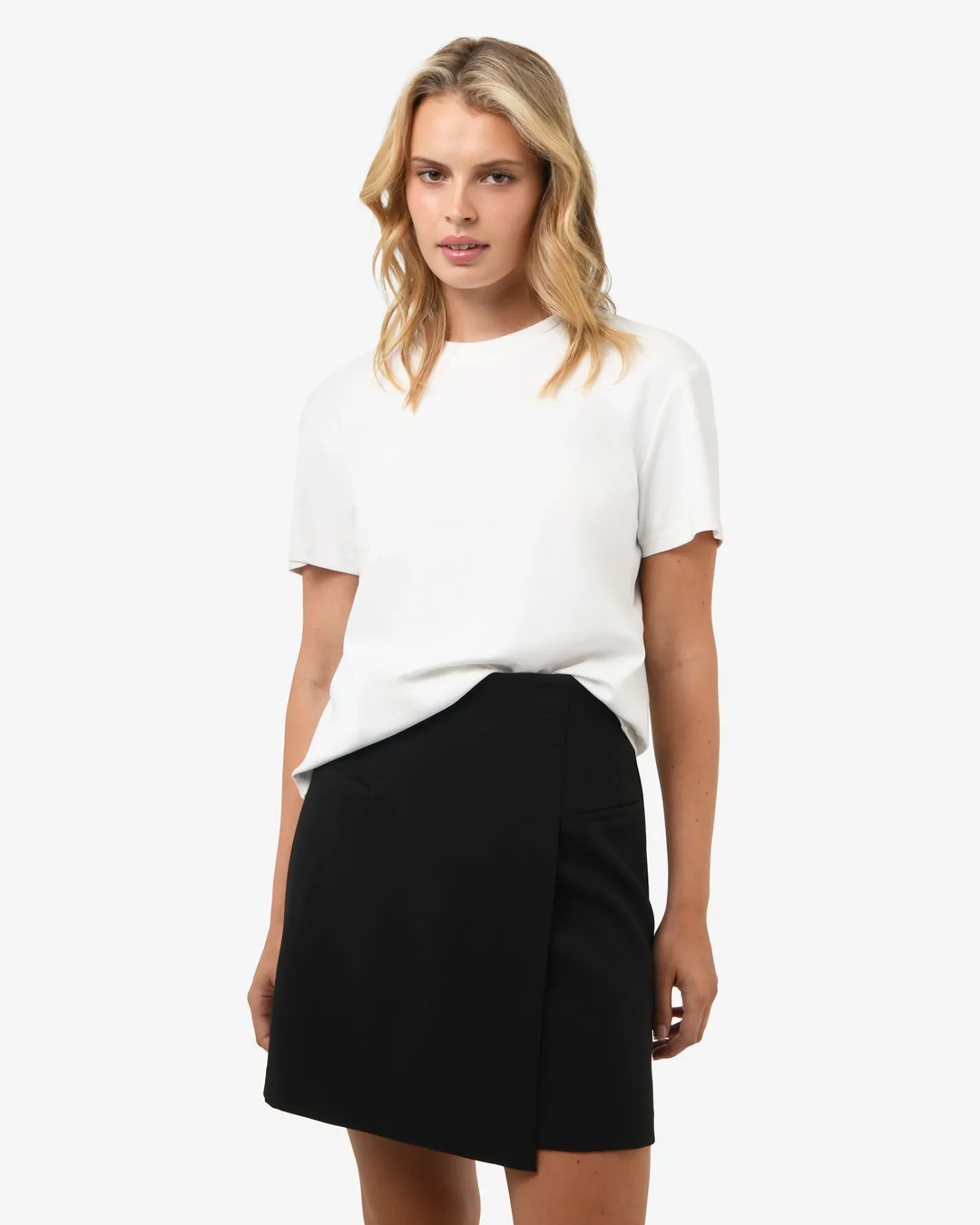 Forcast Nikki Mini Wrap Skirt Black