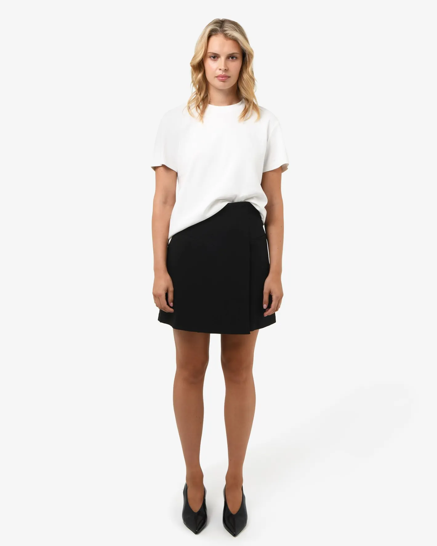 Forcast Nikki Mini Wrap Skirt Black
