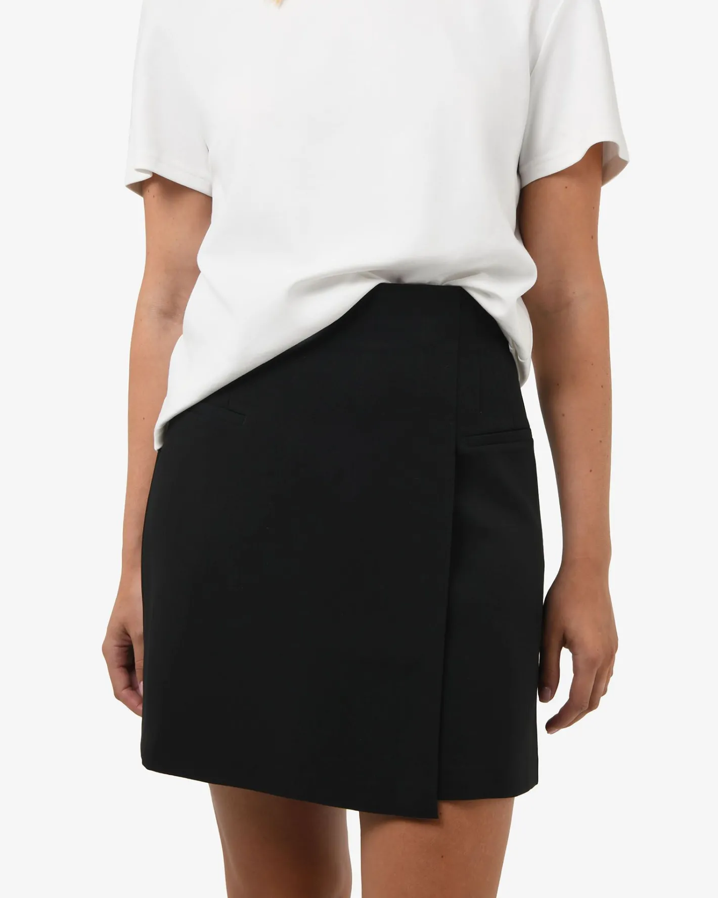 Forcast Nikki Mini Wrap Skirt Black