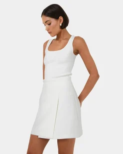 Forcast Nikki Mini Wrap Skirt Ivory
