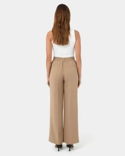 Forcast Nikki Tailored Elastic Pants Warm Taupe Clearance