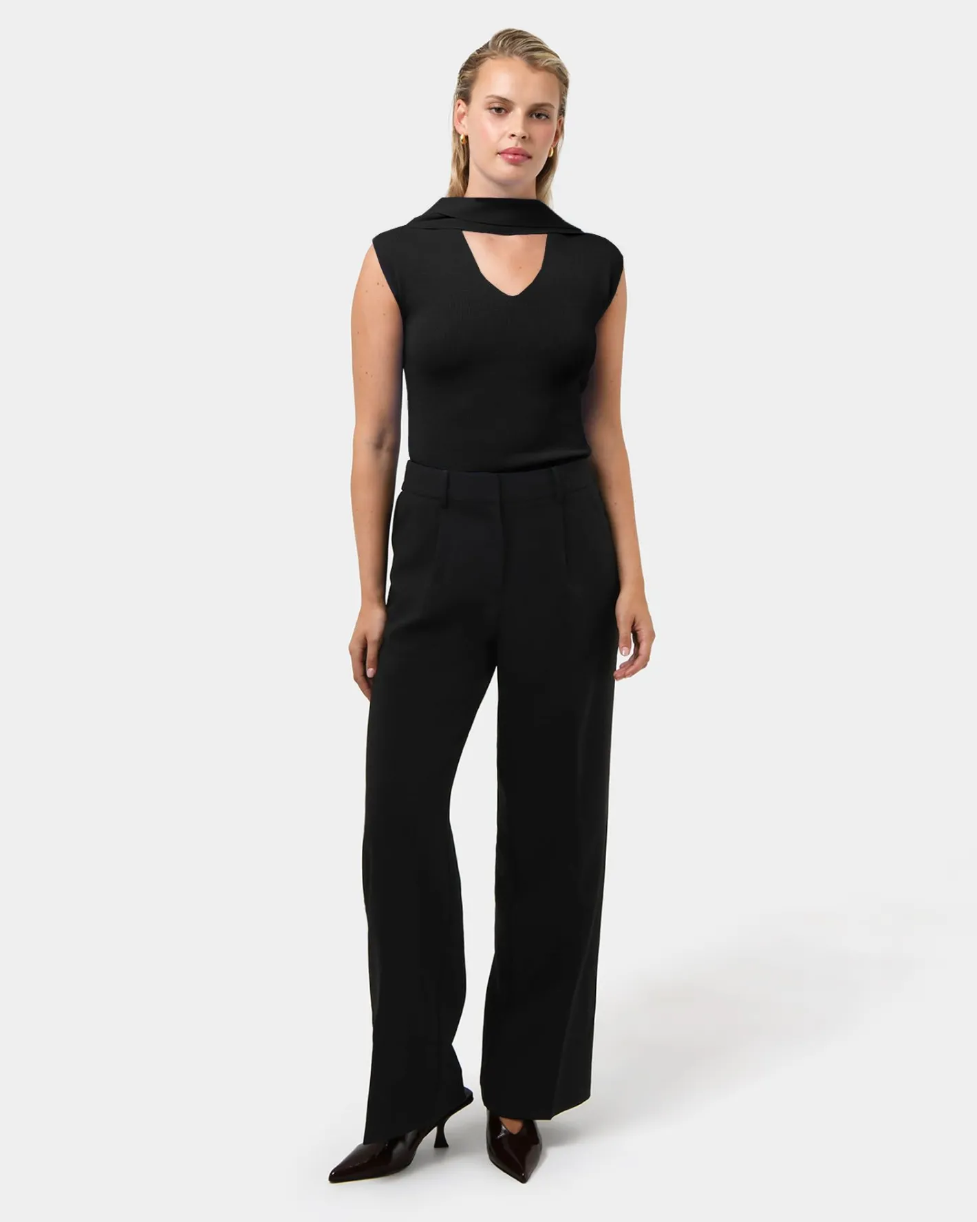 Forcast Nikki Tailored Elastic Pants Black Best