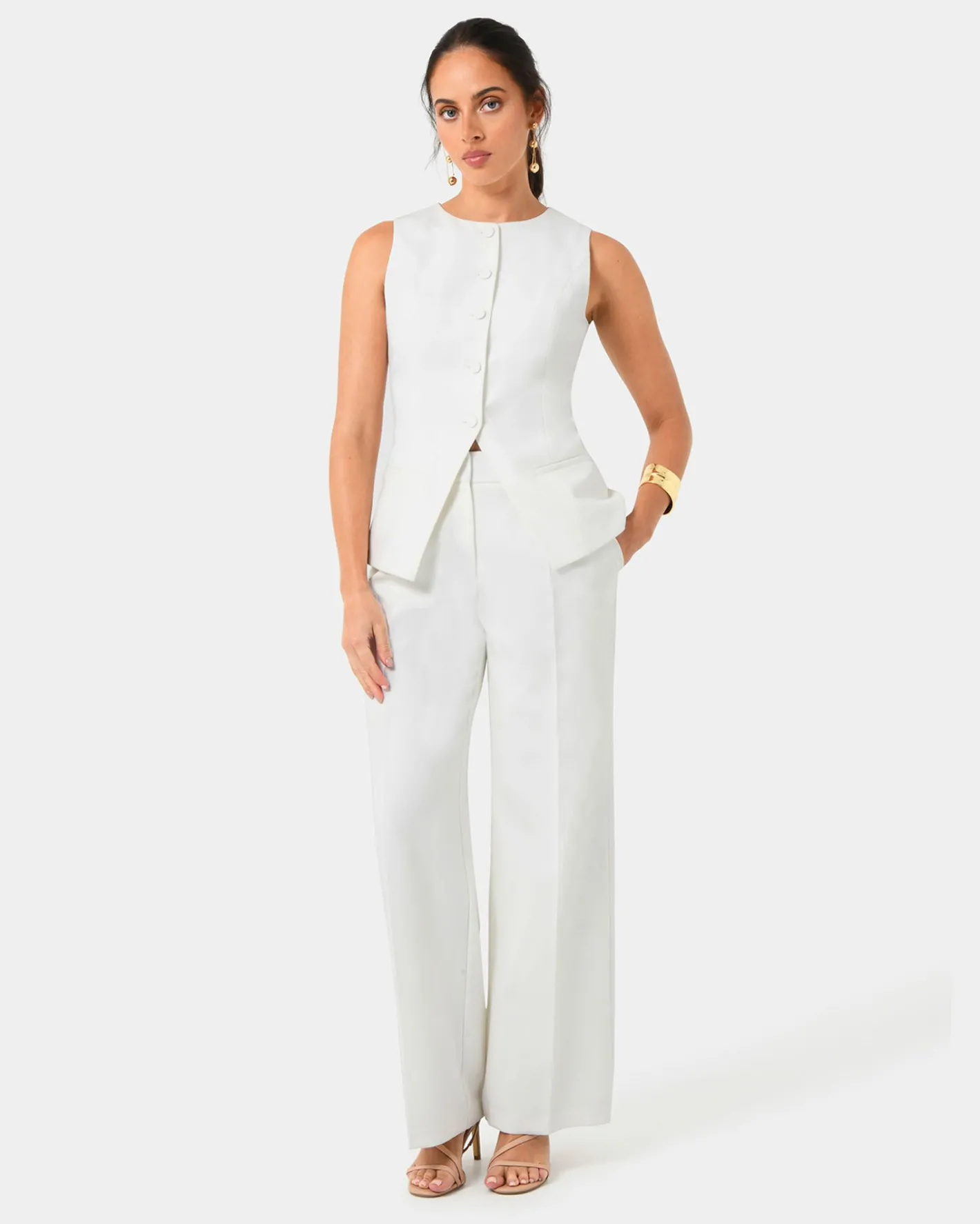 Forcast Nikki Tailored Pants Ivory
