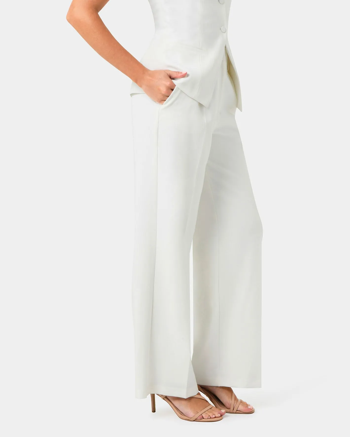 Forcast Nikki Tailored Pants Ivory