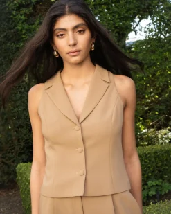 Forcast Nikki Tailored Vest Warm Taupe Sale