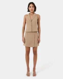 Forcast Nikki Tailored Vest Warm Taupe Sale