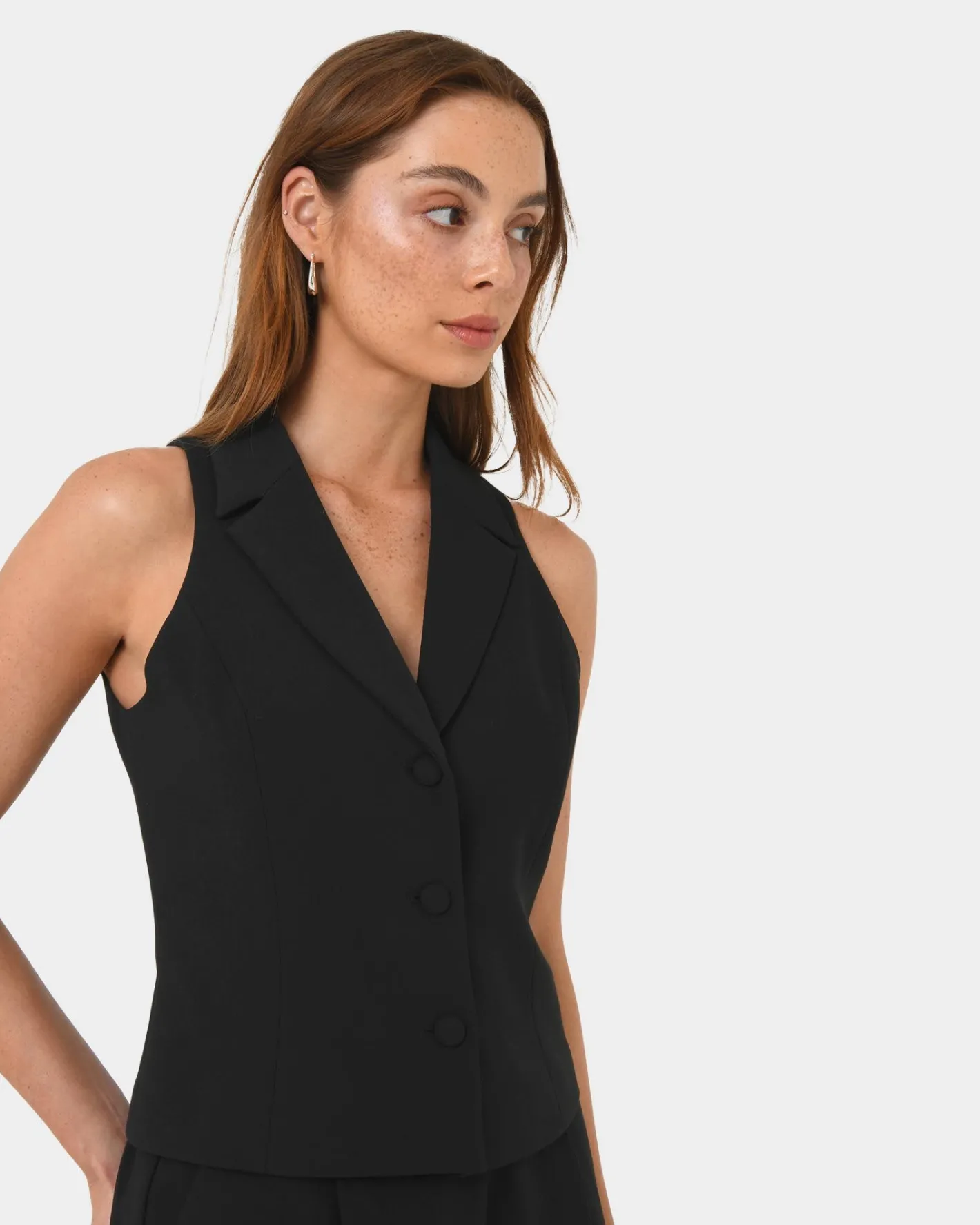Forcast Nikki Tailored Vest Black Discount