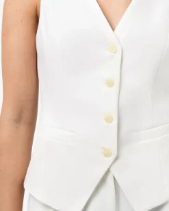 Forcast Nikki Tailored Waistcoat Ivory Clearance