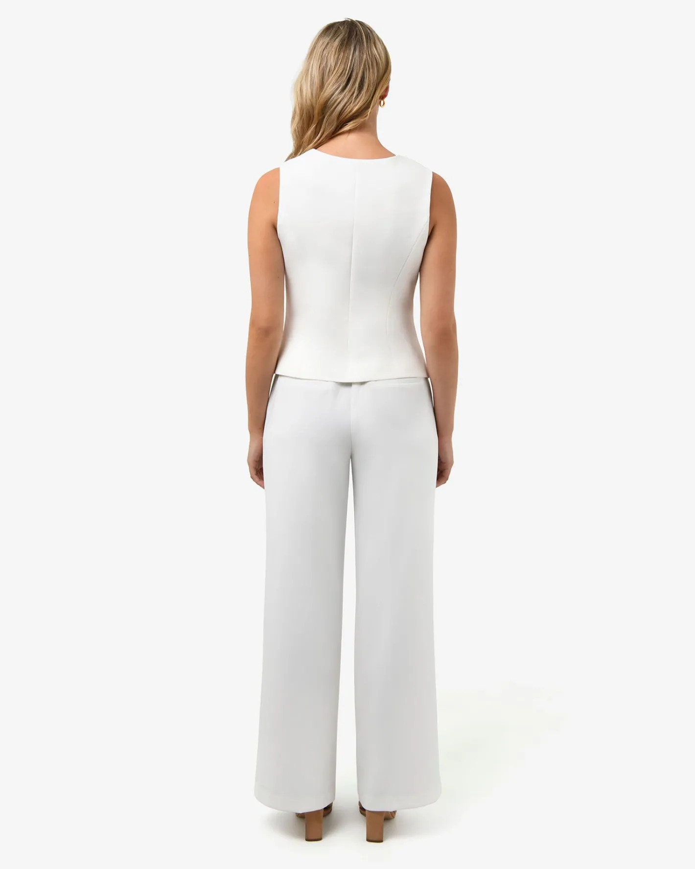 Forcast Nikki Tailored Waistcoat Ivory Clearance