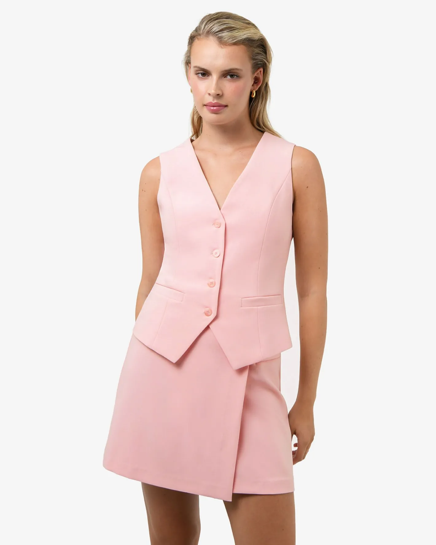Forcast Nikki Tailored Waistcoat Pink Outlet