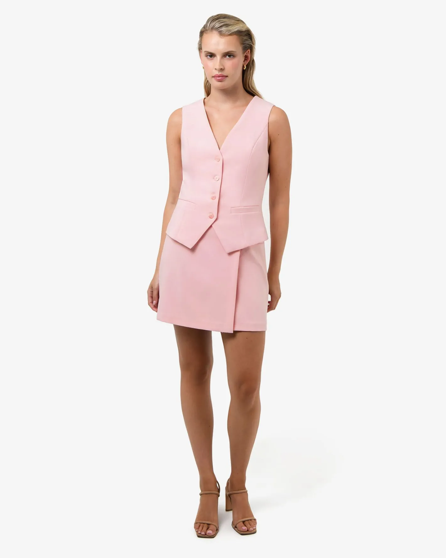 Forcast Nikki Tailored Waistcoat Pink Outlet