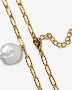 Forcast Noa Pearl Chain Necklace Gold Hot